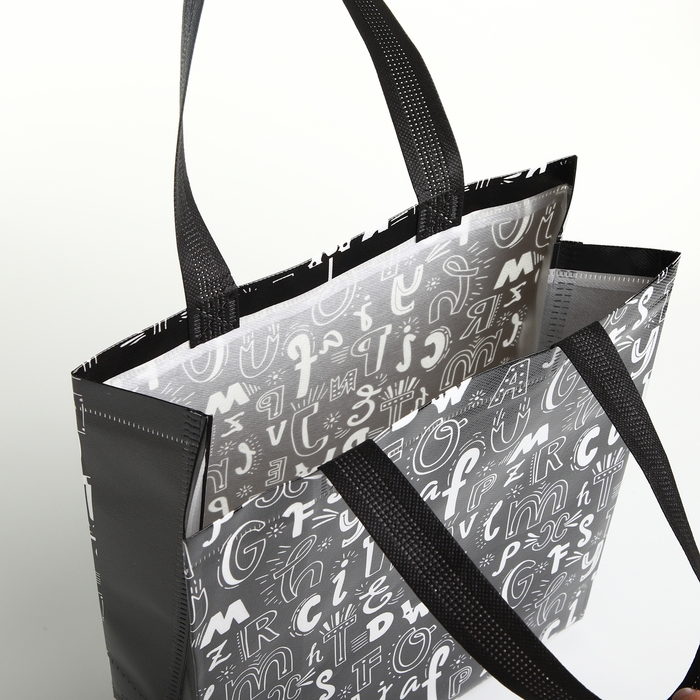 Сумка хозяйственная без застёжки, цвет чёрный Сумка хозяйственная без застёжки, цвет чёрный