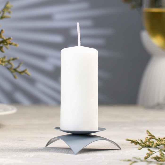 Подсвечник Подсвечник "Звездочка" металл на 1 свечу, 9х3,5 см, серый