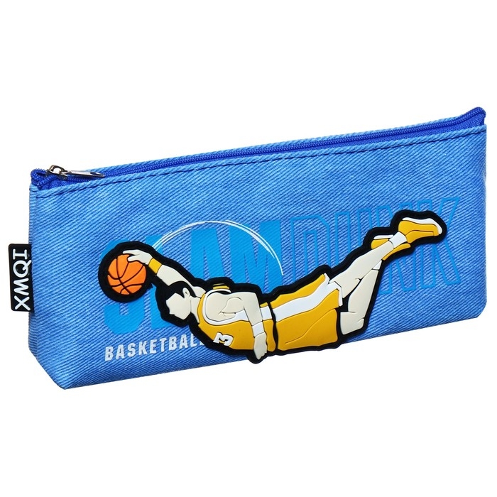 Пенал школьный на молнии Пенал школьный на молнии "Баскетбол", микс