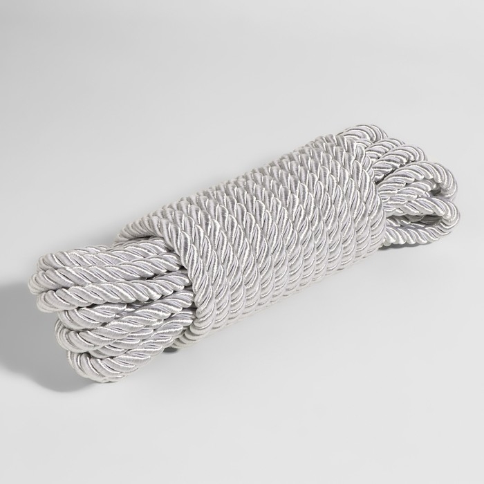 Шнур витой, d = 10 мм, 9 ± 1 м, цвет серебряный