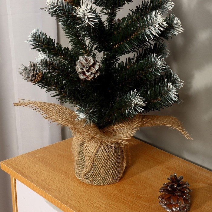 Ёлка искусственная настольная Ёлка искусственная настольная "Классическая белоснежная " шишка серебро 60 см