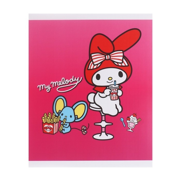 Тетрадь 48 листов в клетку Kuromi+MyMelody+HK, обложка картон, в дополнительной ПВХ обложке, блок 60 г/м2, МИКС Тетрадь 48 листов в клетку Kuromi+MyMelody+HK, обложка картон, в дополнительной ПВХ обложке, блок 60 г/м2, МИКС