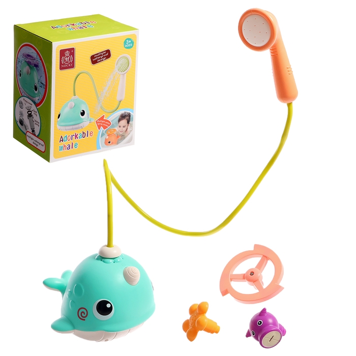 Фонтанчик для купания в ванной «Китёнок», лейка, 3 сменных насадки Фонтанчик для купания в ванной «Китёнок», лейка, 3 сменных насадки