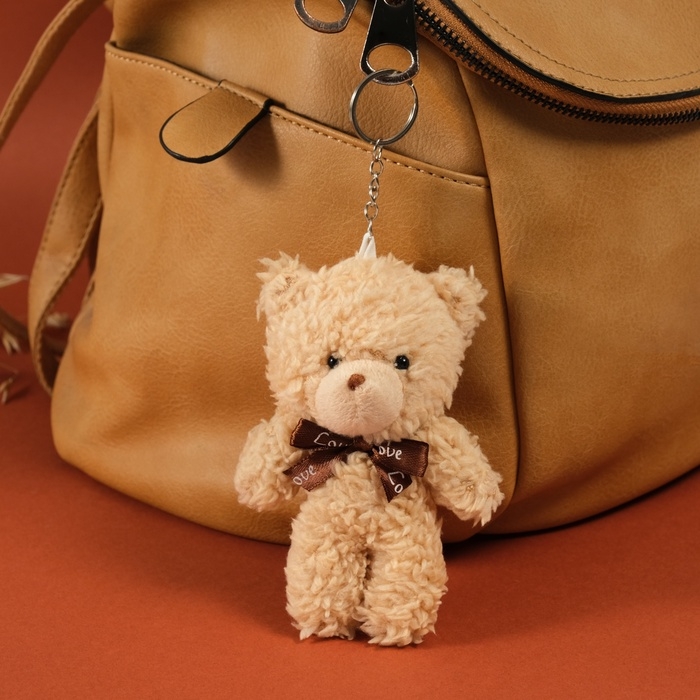 Брелок текстиль Брелок текстиль "Мишка бежевый с бантиком" 8х5х13 см