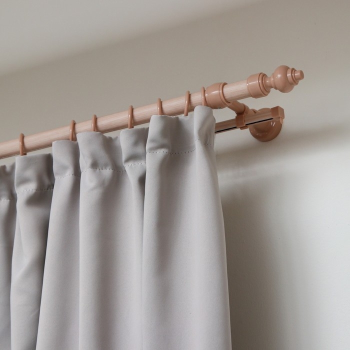 Карниз двухрядный, ширина 120 см, d=28 мм, пластиковые элементы, цвет дуб Карниз двухрядный, ширина 120 см, d=28 мм, пластиковые элементы, цвет дуб