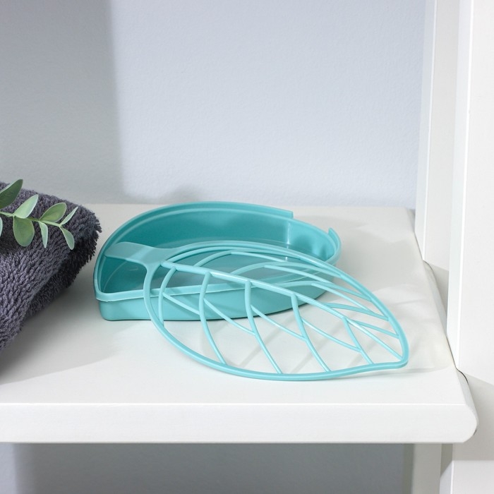 Мыльница «Лист», пластик, 17,5×10,5×2 см, цвет МИКС