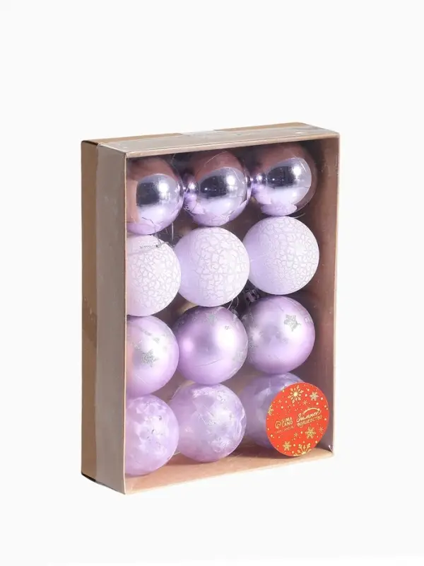 Ёлочные игрушки &laquo;Морозная ночь&raquo;, шары новогодние, d=5 см, набор 12 шт., сиреневый
