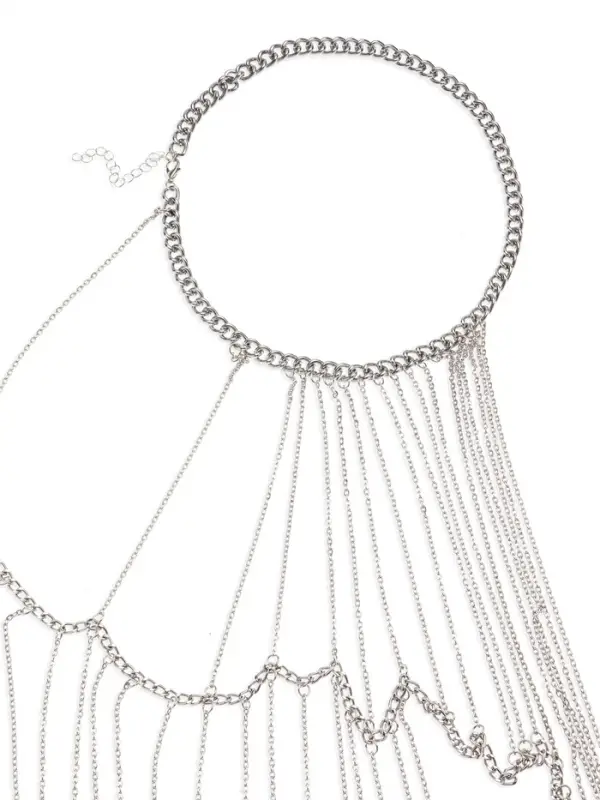 Бодичейн через плечо &laquo;Цепочка&raquo;, серебристый