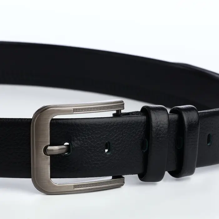 Ремень мужской, ширина 4 см, винт, пряжка металл, чёрный