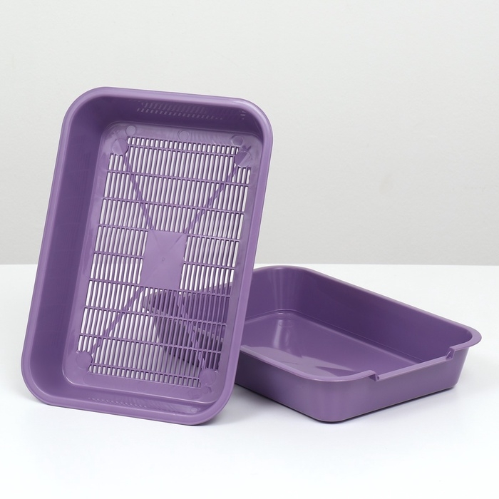 Туалет средний с сеткой 36 х 26 х 6,5 см, фиолетовый, Туалет средний с сеткой 36 х 26 х 6,5 см, фиолетовый,