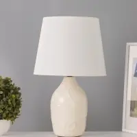 Лампа настольная RISALUX &laquo;Линии&raquo;, 15 Вт, Е14, молочная, 25&times;25&times;36 см