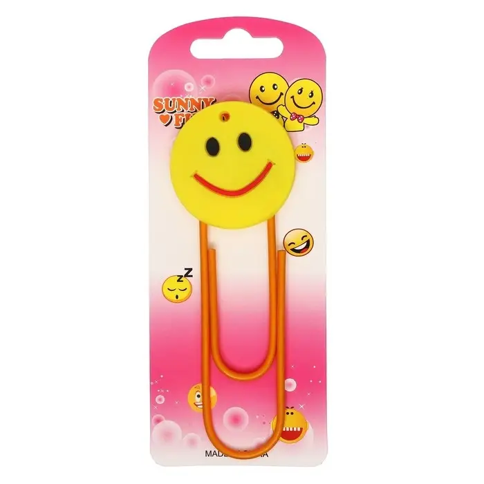 Закладка-скрепка большая «Смайл», 11 см