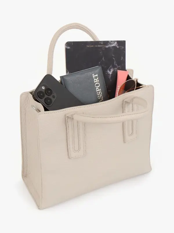 Сумка женская тоут TEXTURA на молнии, 29&times;10&times;25 см, однотонная, молочная