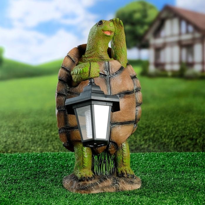 Садовый фонарь  Садовый фонарь "Черепаха с фонарем" 20х18х37см