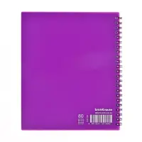 Тетрадь на спирали ErichKrause. Glance Vivid А5, 80 листов, в клетку, пластиковая обложка, блок офсет, 100% белизна, МИКС