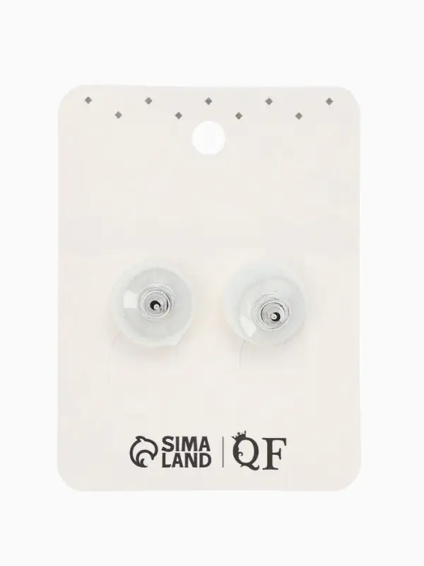 Серьги со стразами &laquo;Квадрат&raquo;, 12&times;12 мм, белые в серебре