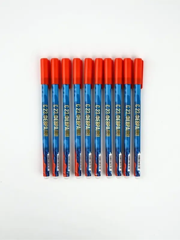 Ручка пластик пиши-стирай с колпачком &laquo;С 23 февраля&raquo;, синяя паста, гелевая, 0.5 мм