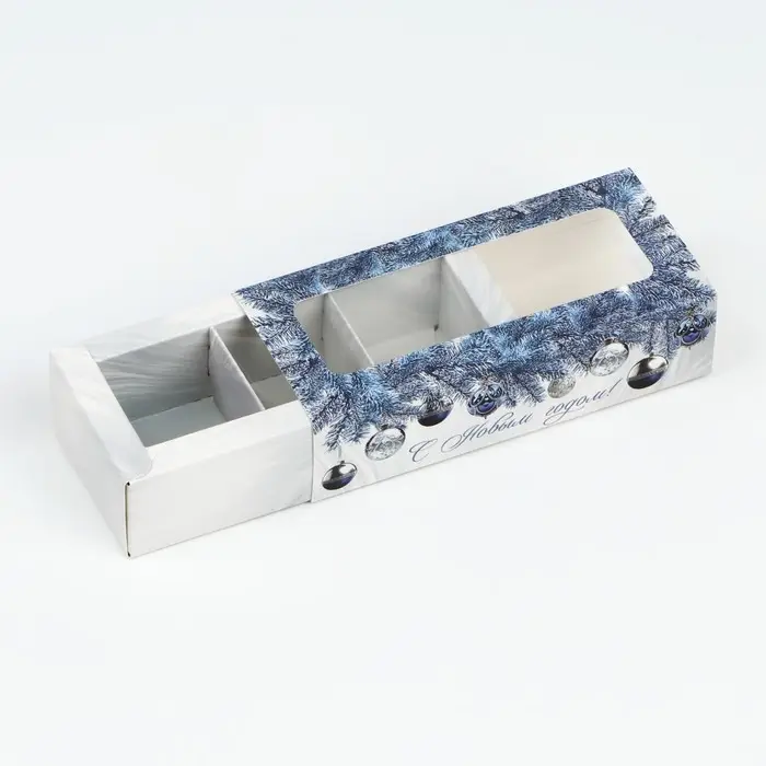 Коробка под 3 конфеты с ячейками «Серебро», 13.3 х 3.3 х 5.8 см Коробка под 3 конфеты с ячейками «Серебро», 13.3 х 3.3 х 5.8 см