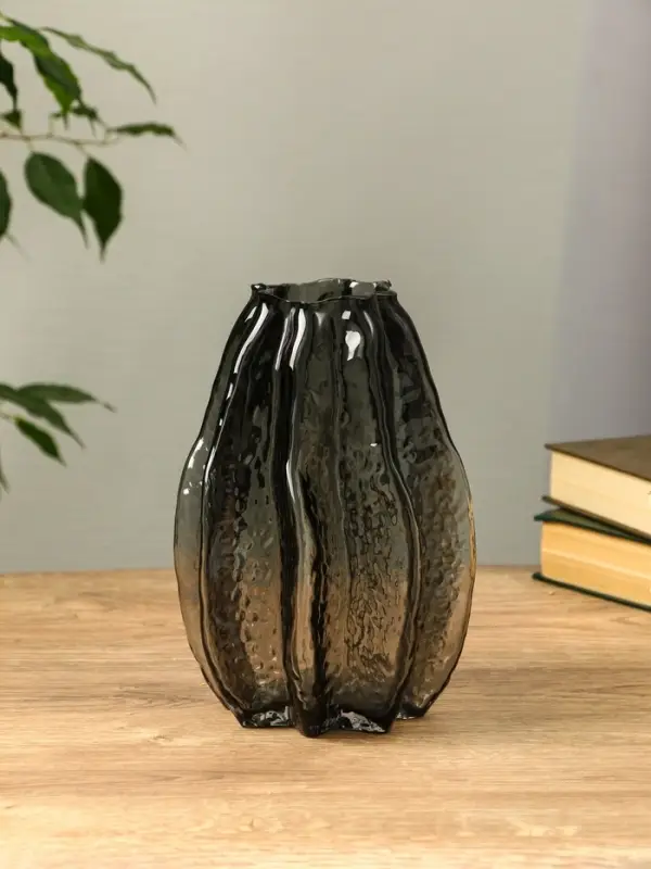 Ваза стекло настольная  Ваза стекло настольная "Кэли" 21х12х6 см, серый