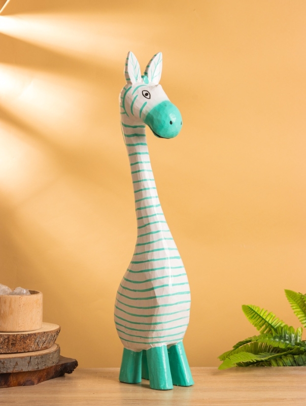 Сувенир «Зебра», 13×7×52 см, дерево, бело-бирюзовый Сувенир «Зебра», 13×7×52 см, дерево, бело-бирюзовый