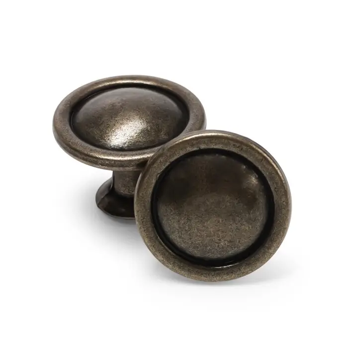 Ручка-кнопка ТУНДРА РК118AB, d=30 мм, бронза