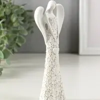 Сувенир полистоун "Безликий ангел в цветочном белом платье с сердцем" МИКС 20 см Сувенир полистоун "Безликий ангел в цветочном белом платье с сердцем" МИКС 20 см