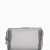 Косметичка Classic, полупрозрачная, на молнии, серая