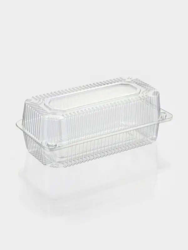 Контейнер одноразовый с неразъёмной крышкой ПР-К-27 &laquo;А&raquo;, пластик, 24&times;12.9&times;8.9 см, внутр. 21.3&times;9.9&times;7.8 см, прозрачный