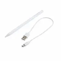 Стилус универсальный, 3 наконечника, кабель Type C- USB, белый