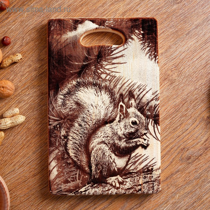 Доска из массива кедра «Бельчонок», прямоугольная, 18 × 28 см Доска из массива кедра «Бельчонок», прямоугольная, 18 × 28 см