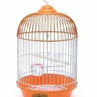 Клетка для птиц круглая укомплектованная Bd-4/2, 23.5&times;33 см, оранжевая