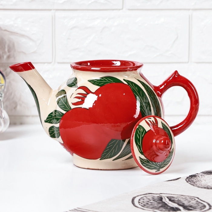 Чайник Риштанская Керамика "Гранаты", 1000 мл