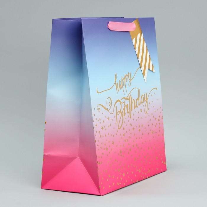 Пакет подарочный, упаковка, «Happy Birthday», 30.5 х 25.4 х 12.7 см Пакет подарочный, упаковка, «Happy Birthday», 30.5 х 25.4 х 12.7 см