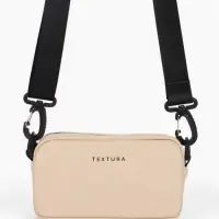 Сумка женская кросс-боди TEXTURA на молнии, 19&times;6&times;10.5 см, бежевая