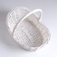 Плетёная корзина для хранения Fjara, лоза, с ручкой, белая, набор 3 шт.