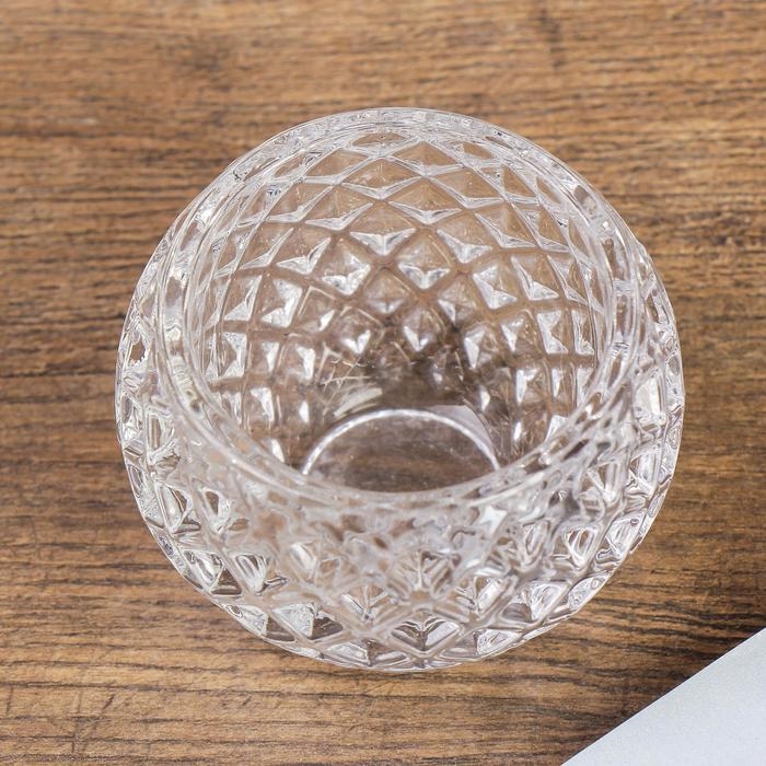 Подсвечник стекло 6 x 6 x 6 см "Кристаллы"