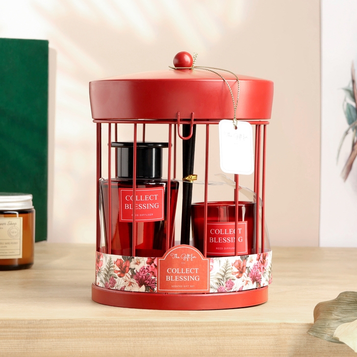 Набор в клетке Набор в клетке "Ароматный дуэт" диффузор 100 мл и свеча 5х6 см, гранатовое дерево