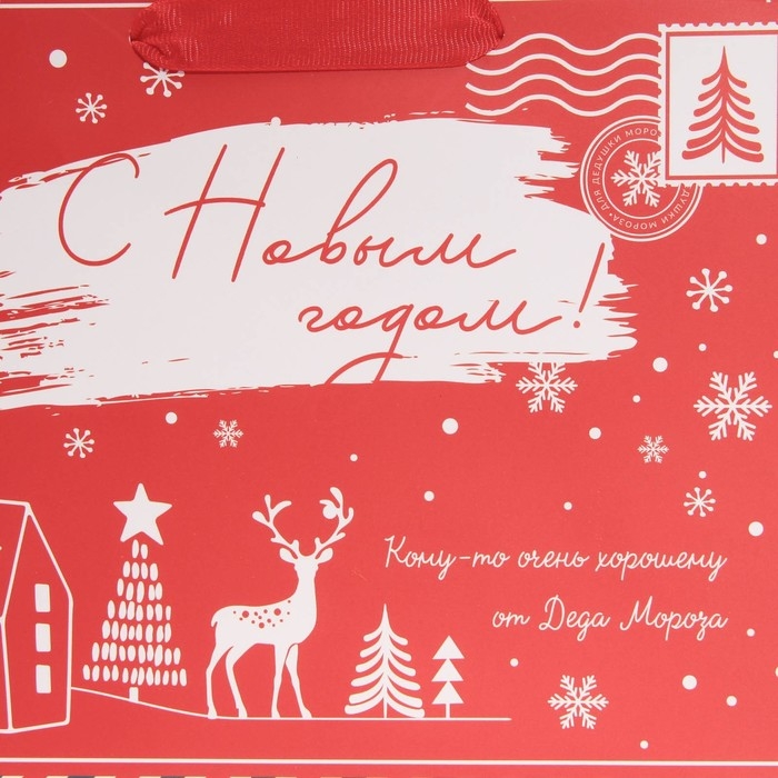 Пакет подарочный новогодний ламинированный «От Деда Мороза», MS 18 х 23 х 10 см