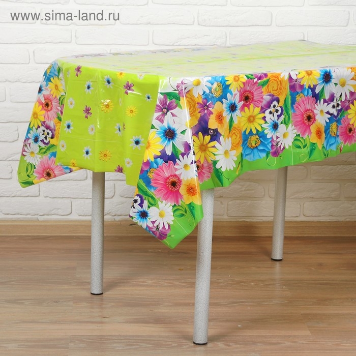 Скатерть &laquo;Цветочная поляна&raquo;, 120х220 см, 35 мкм