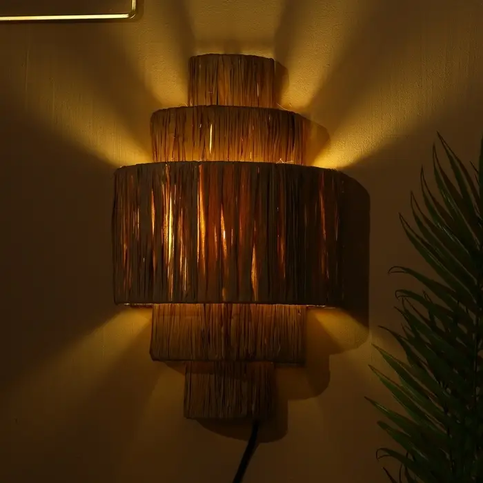 Светильник настенный из ротанга Светильник настенный из ротанга "Водопад" 1х120Вт, Е27, 20х14х32 см