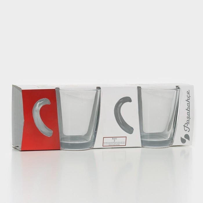 Кружки Paşabahçe Basic, 340 мл, стекло, для чая и кофе, с ручкой, прозрачные, набор 2 шт Кружки Paşabahçe Basic, 340 мл, стекло, для чая и кофе, с ручкой, прозрачные, набор 2 шт