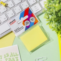 Стикеры  с клеев.краем 38x51 мм, 100 лист неоновый желтый