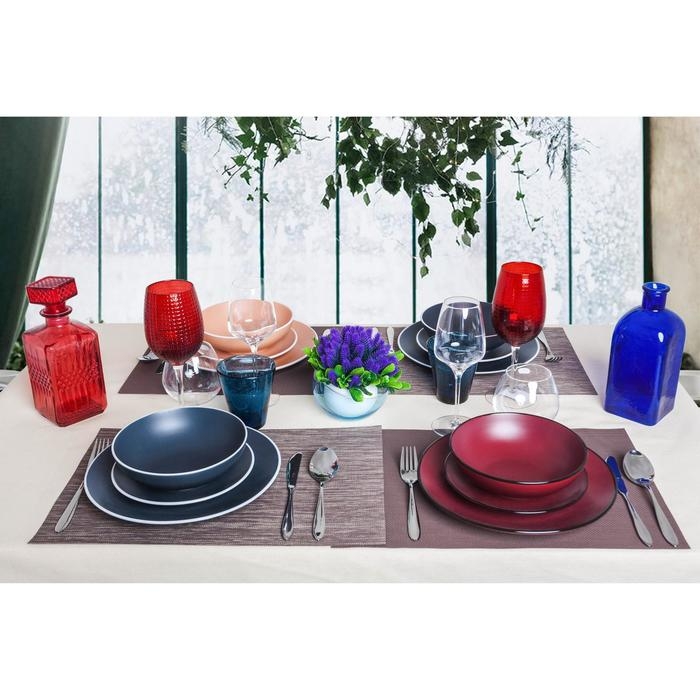 Тарелка керамическая десертная Доляна «Ваниль», d=19,5 см, цвет бордовый Тарелка керамическая десертная Доляна «Ваниль», d=19,5 см, цвет бордовый