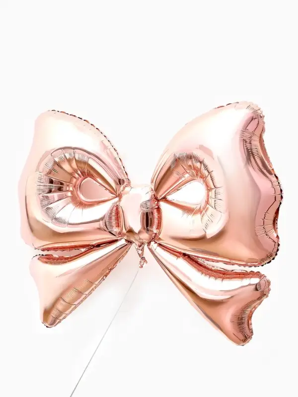 Воздушный шар фольгированный 50" "Бант" цвет розовое-золото