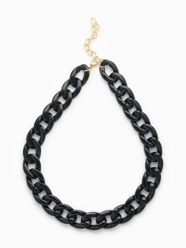 Колье &laquo;Цепь&raquo;, диагональ, чёрное, 45 см