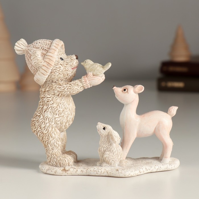 Сувенир полистоун Сувенир полистоун "Знакомство лесных друзей" 12х4,5х9,5 см