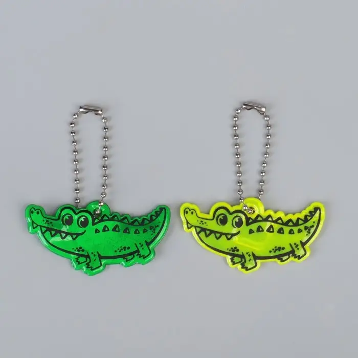 Светоотражающий элемент «Крокодил», двусторонний, 5.5×3 см, МИКС Светоотражающий элемент «Крокодил», двусторонний, 5.5×3 см, МИКС