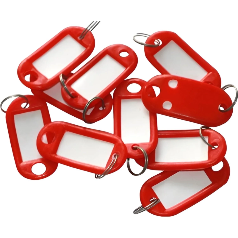 Бирки для ключей 10 шт/уп, красная