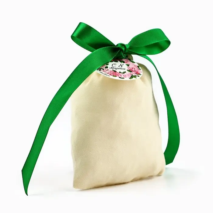 Мешочек подарочный из хлопка «С 8 марта», 10 х 12 см +/- 1.5 см