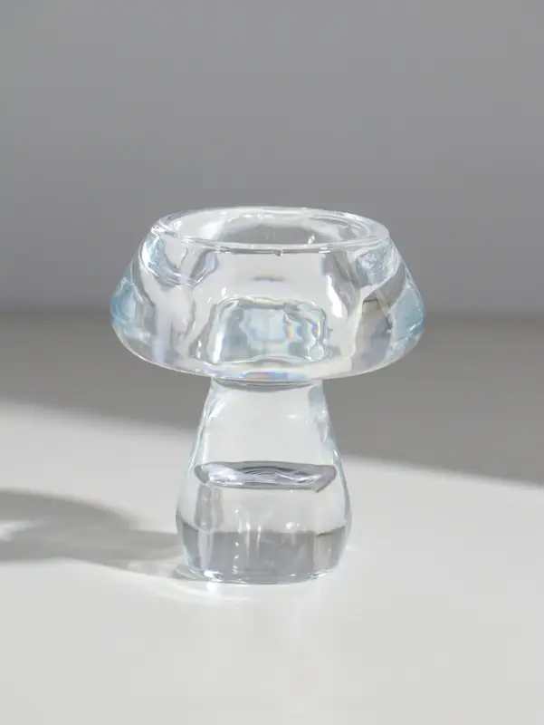 Подсвечник стекло на 1 свечу "Тюльпан на ножке" прозрачный d=2,5 см 6х6х7,5 см